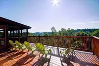 view from deck of gatlinburg cabins with mountain views