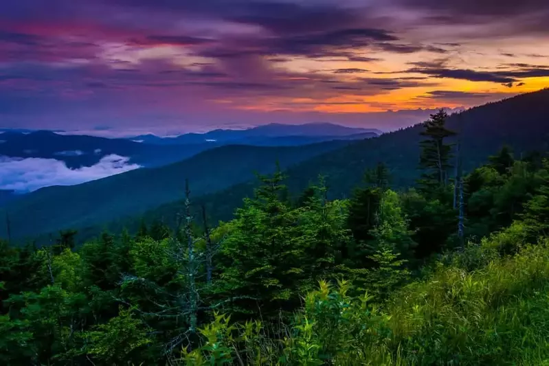 sunset from Clingmans Dome