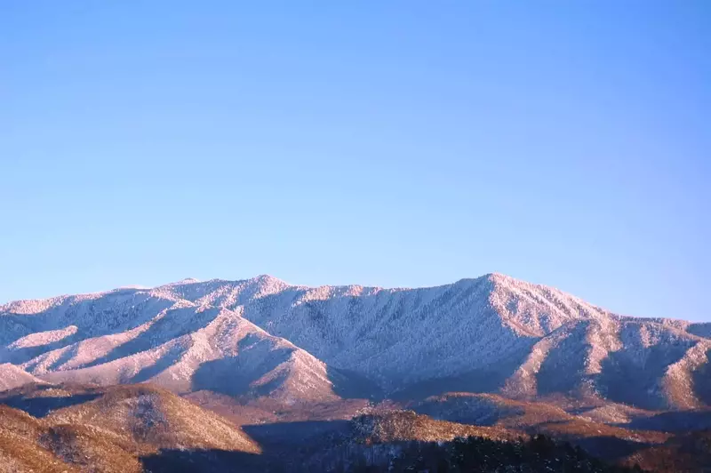 Sun reflected on mountains