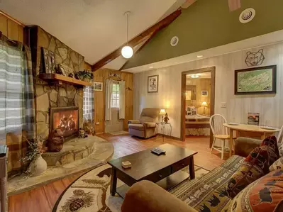 bear hugs cabin living room