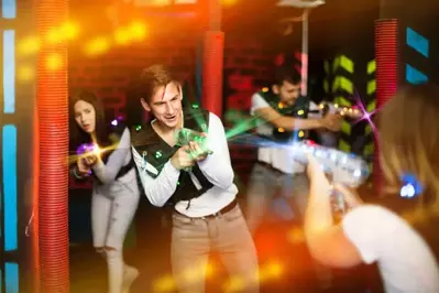 kids playing laser tag